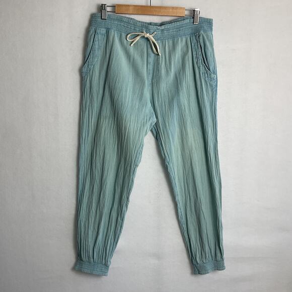 Ripcurl Womens Surf Pants Pure Cotton Drawstring Boho Chic Pants Blue - Picture 2 of 15